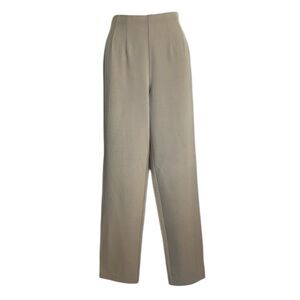 SIGRID OLSEN tan pants, straight leg flat front, zip, stretchy, high waist 6